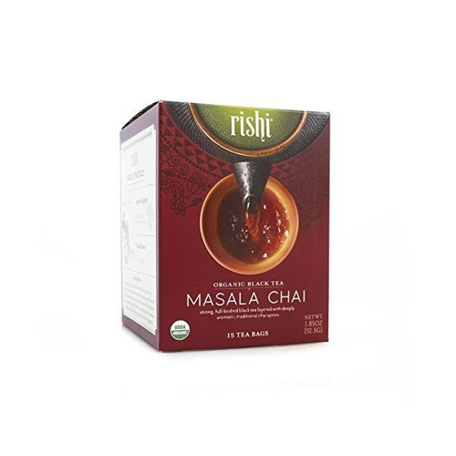 Rishi Té Orgánico Masala Chai Bolsas De Té, 15 Count (paquet