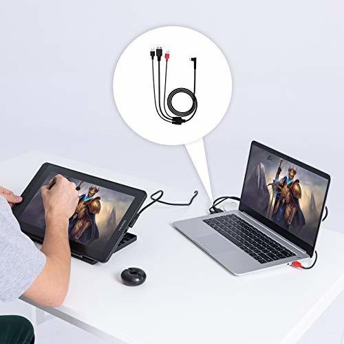 Cable 3 En 1 Huion, Compatible Con Kamvas 12, Kamvas 13, Kam