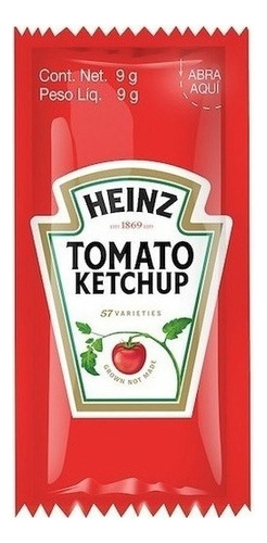 Salsa Catsup Heinz Ketchup 200 Sobres De 9gr C/u Porcionada