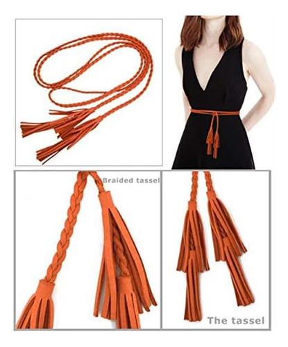 Cintura Multicolor Para Mujeres Y Niñas Con Borlas Dobles (6