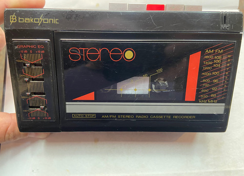 Walkman Radio Gravador Cassette Bakosonic Com Defeito Leia (Usado)