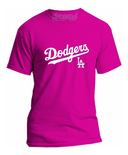 Playera Dodgers De Los Angeles Beisbol Mlb Fucsia 