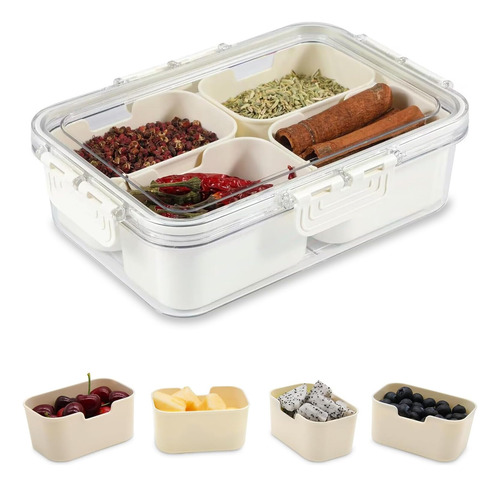 4 Contenedor De Caja Para Aperitivos, Bandeja De Servir