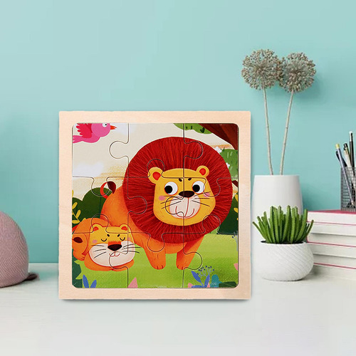 Rompecabezas De Madera Coloridos De Animales Juguetes León