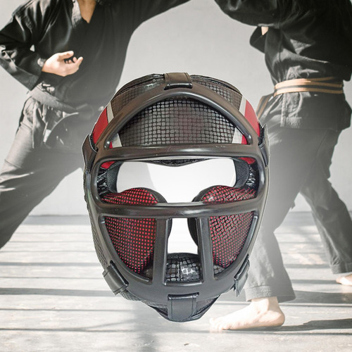 Casco De Karate Muay Thai Para Niños Y Adultos, Rojo L