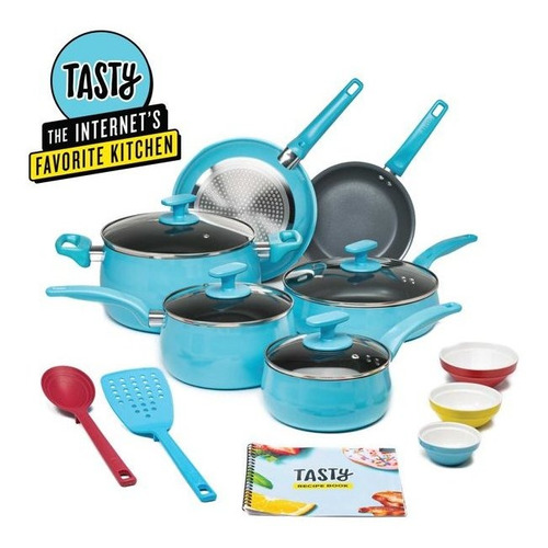 Tasty Non-stick 16-piece Cookware Set, Diamond-reinforce