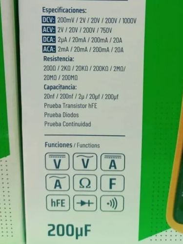 Imagen 2 de 5 de Multimetro Digital Troen