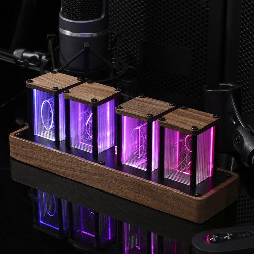 Reloj De Escritorio Moderno Nixie Tube Pp Cuatro Tubos Diy