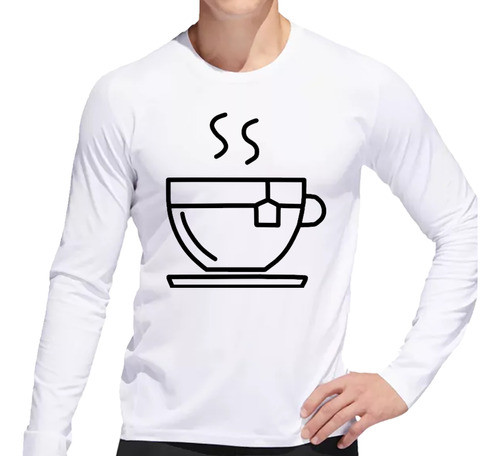 Remera Hombre Ml Te Lapices Colores Saquito Desayuno