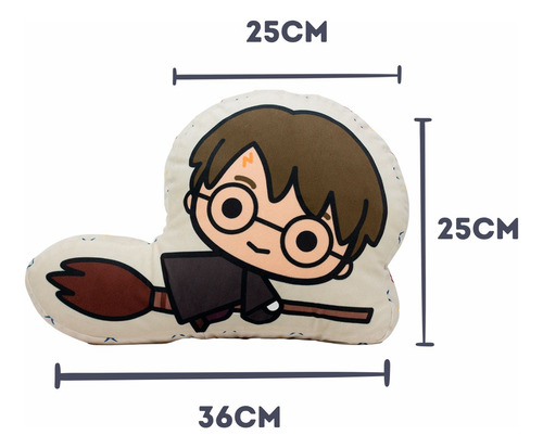 Almofada Veludo Hogwarts Harry Potter Voando Formato Geek