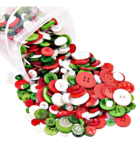 700pcs Buttons For Crafts, Assorted Size Christmas Color ...
