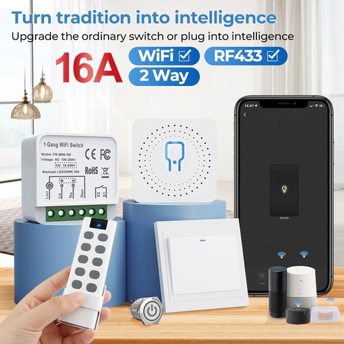 Módulo De Conmutación Inteligente Tuya Wifi Rf433 Con Contro