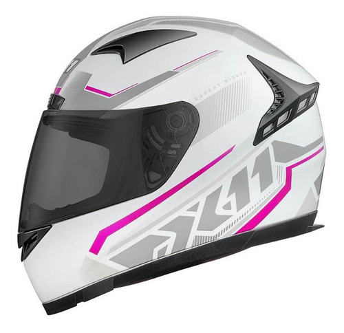 Imagem 2 de 3 de Capacete X11 Volt Dash Branco/rosa