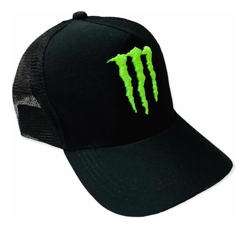 Boné Trucker Aba Curva Telinha Bordado Relevo Monster Energy