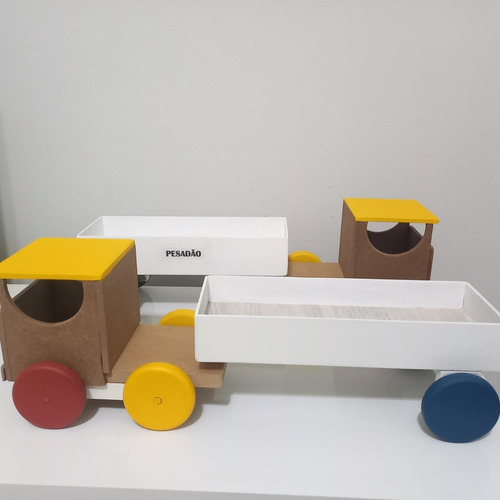 Brinquedo Educativo Carreta Colorida De Mdf
