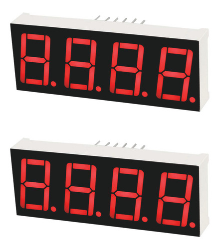 2 Piezas De Display 7 Segmentos 4 Dígitos Rojo Catodo Comun