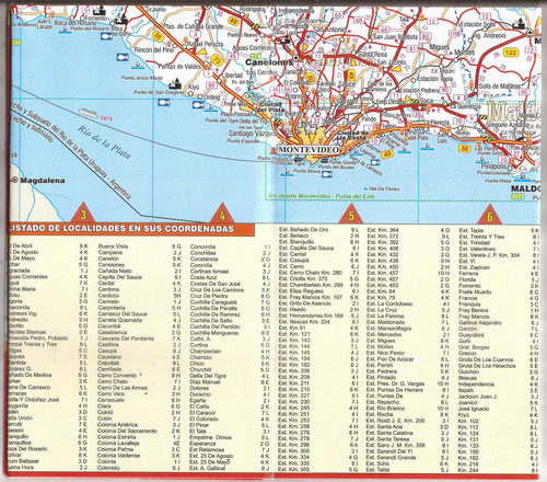 Mapa De Uruguay Incluye Punta Del Este 81 Por 57 Cm