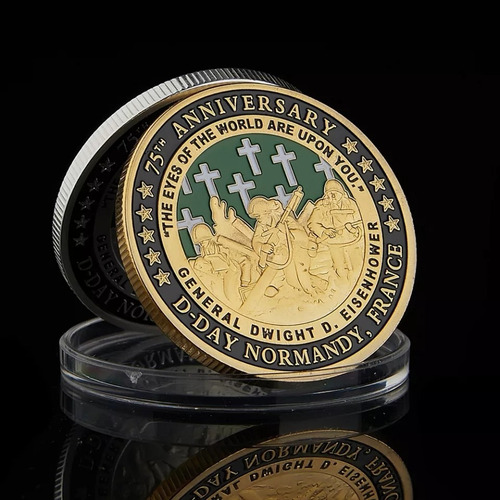 Moneda Militar, Conmemorativa Día D 6 Junio 1944, Dorada