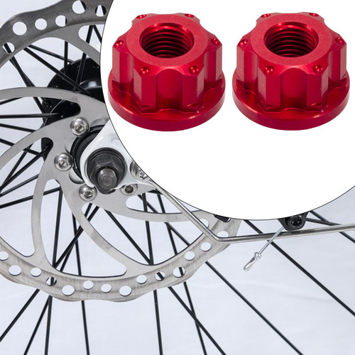Tuercas Del Eje Del Cubo De La Rueda De La Bicicleta, Rojo