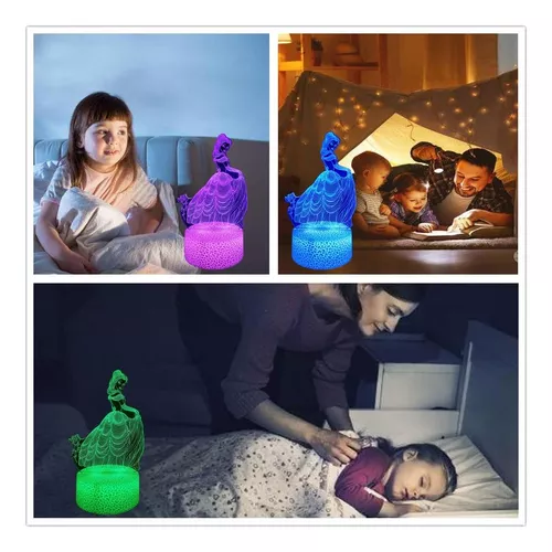 Luz nocturna de princesa para niños, luz nocturna 3D, control