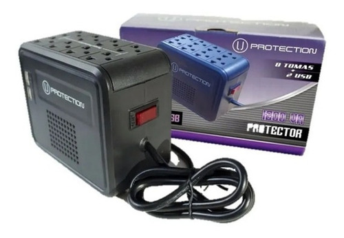 Protector De Voltaje U 1200va 8 Tomas 2 Puertos Usb