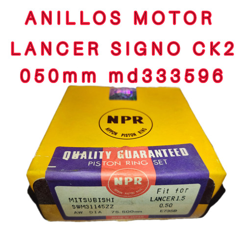 Anillos Motor 050mm Mitsubishi Lancer Signo Ck2