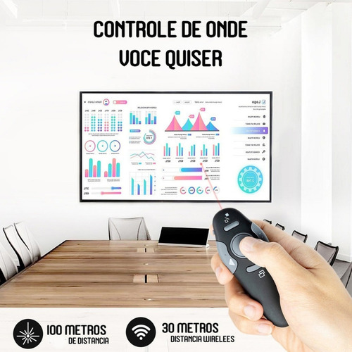 Apresentador Slide Apontador Laser Controle Sem Fio