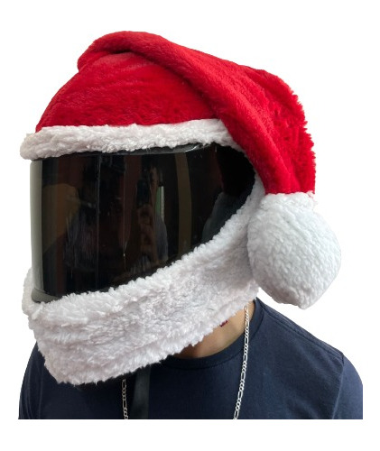 Funda De Santa Claus Para Casco De Moto Ajustable