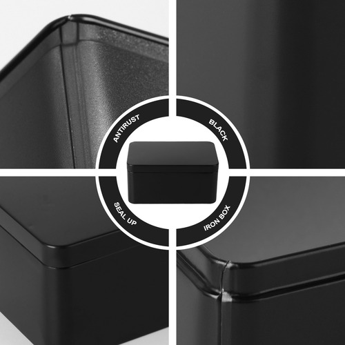 Caja Rectangular De Hojalata, Miniportátil, Para Guardar Hoj
