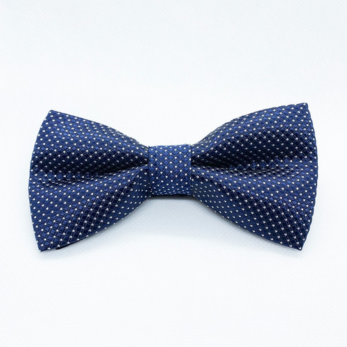 Corbata Moño Pajarita Azul Marino Punto Chico Blanco Hombre