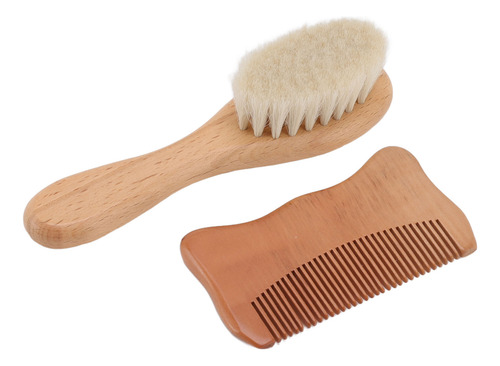 Conjunto De Escova De Cabelo E Pente Para Bebês De Madeira P