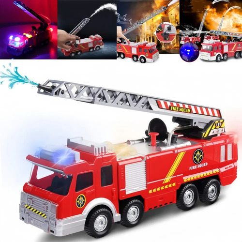 Un Camión De Bomberos Con Rociador De Agua Para Niños,