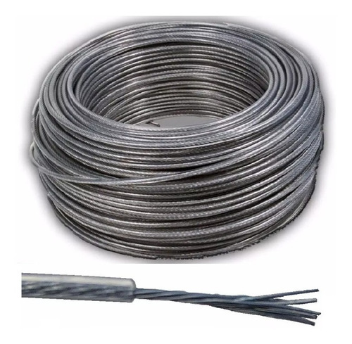 Cable De Acero Flexible Revestido Pvc 3,6mm Rollo100m Tender