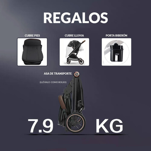 Coche De Bebé Travel System E-crib Negro + Silla Y Base