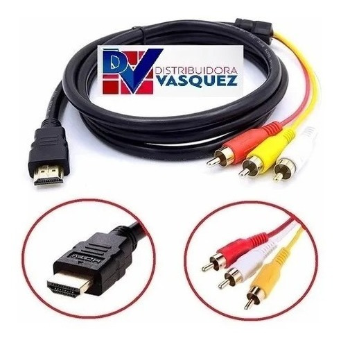 Imagen 1 de 1 de Cable Adaptador Hdmi A 3rca - Audio Y Video 2 Metros Full Hd