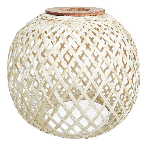 Bambu Tecido Pingente Lâmpada Sombra Retro Lustre Luz Capa