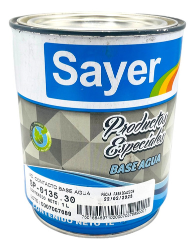 Pegamento Contacto Base Agua Sp-0135 Adhesivo Sayer 1 Lt