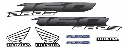 Kit Adesivo Jogo Faixa Moto Honda Bros 160 2016 Esdd Preta