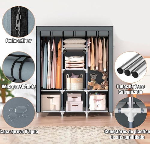 Organizador Modular Gh3 M 8 Divisores Retangular Cinza