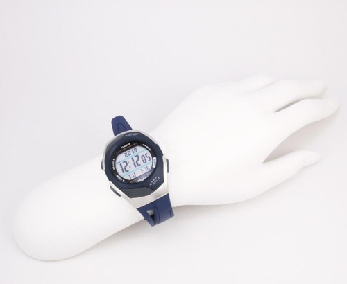 Remate Especial De Relojes Casio: Últimas Piezas En Oferta. Correa Azul marino Bisel Plateado Fondo Ámbar str-300c-2c