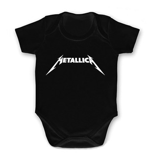 Regalo original y divertido Pack 3 body bebe original camiseta manga corta personalizado nombre & Rock n Roll Metallica nacimiento cumpleaños 