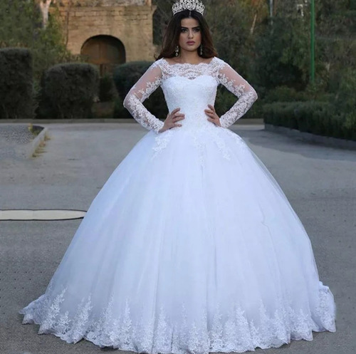 vestido de casamento renda manga longa