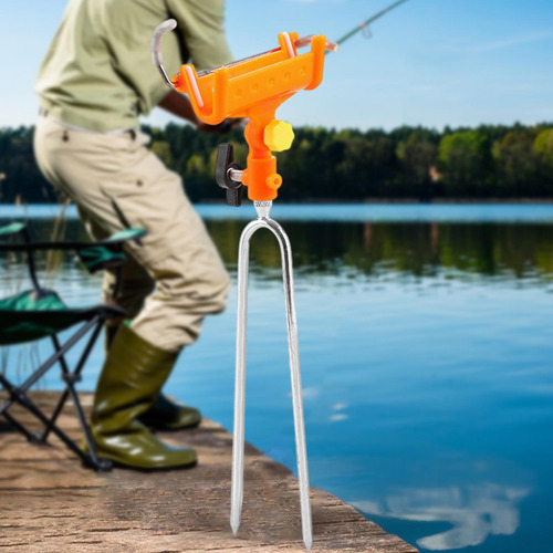 Soporte De Varilla De Pesca Para Soporte De Poste Amarillo