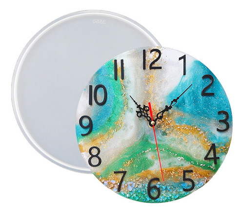 Despertador Resina Fundición Diy Epoxi Reloj 37cm