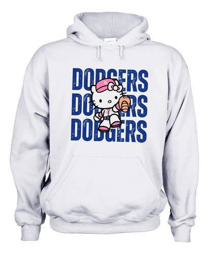 Sudadera Dtf Unisex Beisbol Los Angeles Hello Kitty Baseball