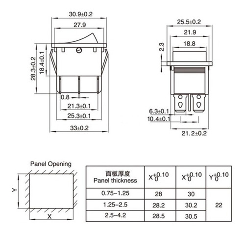 Interruptor Kcd4 Negro 3 Posiciones 125v 20a