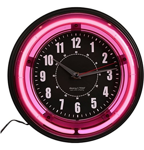 De Ley Y Noble 11 Pulgadas Reloj De Pared Neón Rosa Neón