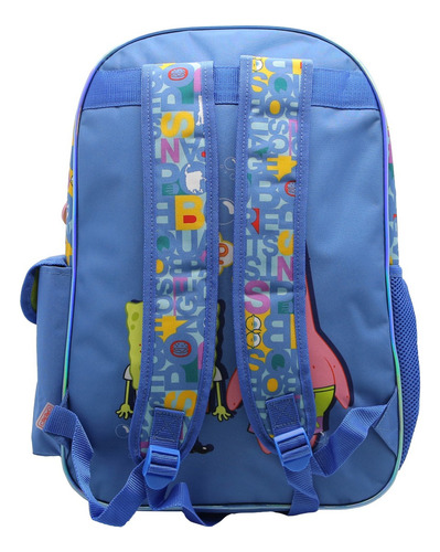 Mochila Escolar Bob Esponja Gary Color Azul Diseño de la tela Liso