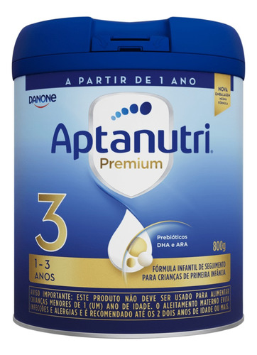 4 Latas Aptanutri Premium 3 Fórmula Infantil - 800g - Danone