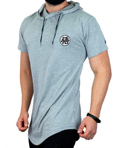 Camiseta Com Capuz Saturo Longline Masculina